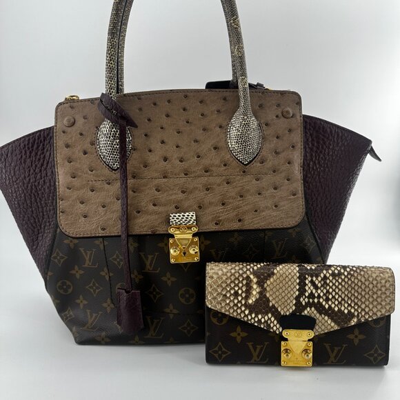 Louis Vuitton Exotic Ostrich Lizard Majestueux Tote MM Bordeaux - Picture 9 of 9